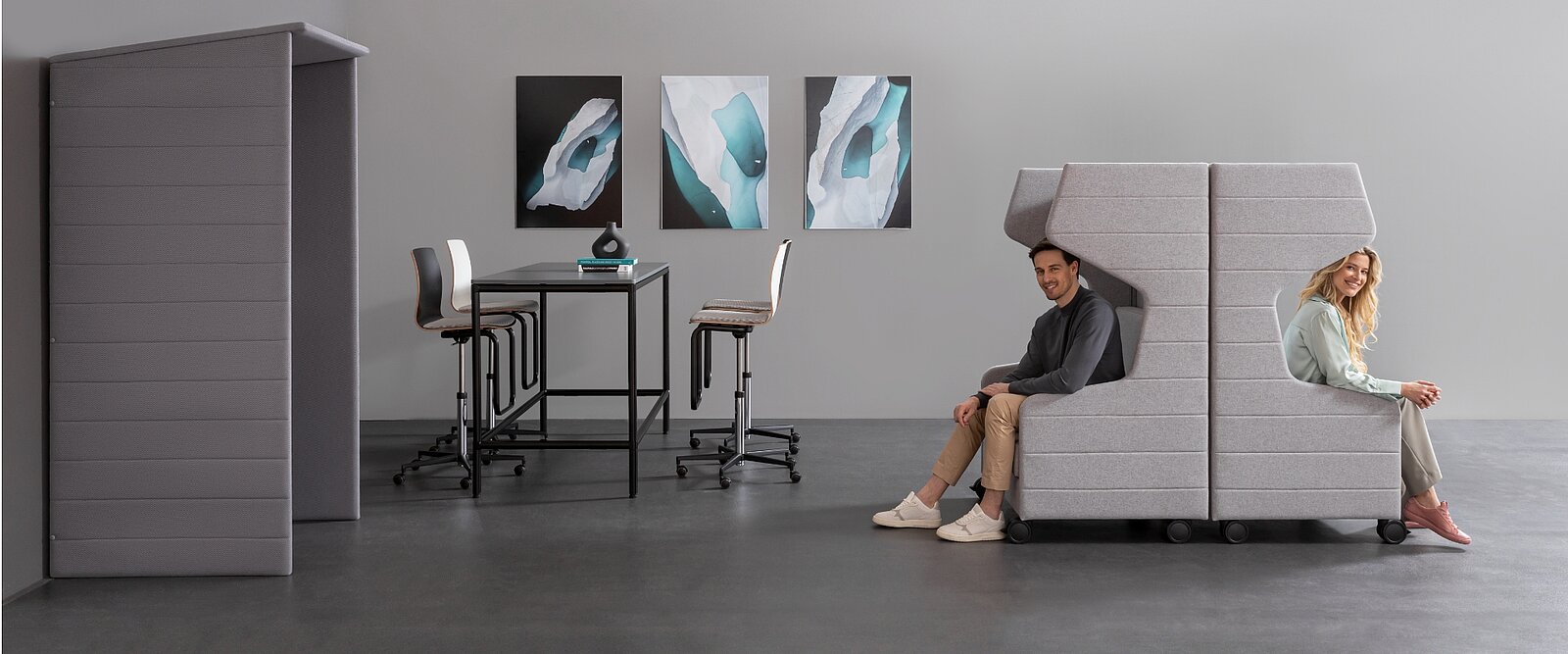 Atelier creative mobil op wielen – perfect voor flexibele teamzones.